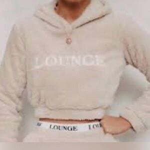 Lounge apparel Woman’s cream fur hoodie